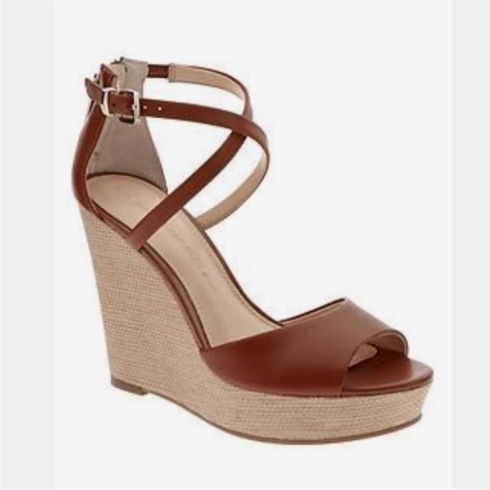 Banana Republic 11 Brown Leather Wedge Sandals